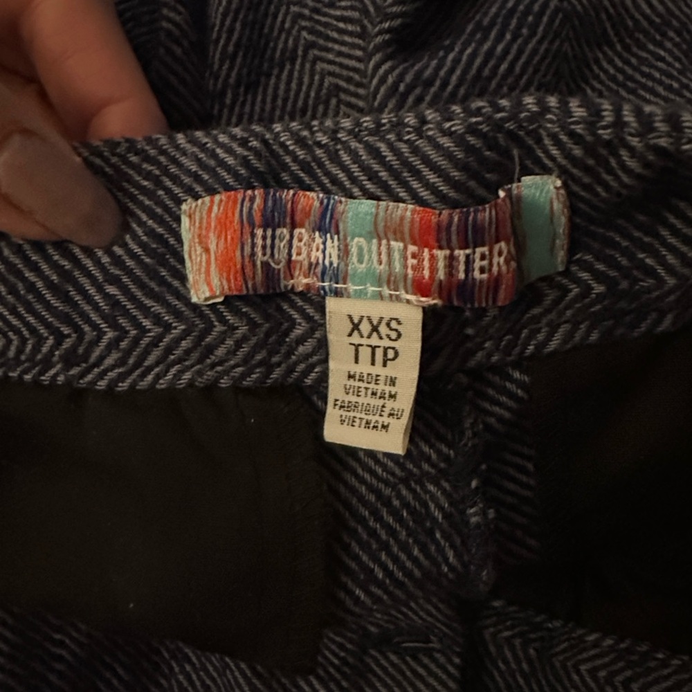 Urban Outfitters Elliot Blue Herringbone Wide Leg Pants XXS - Picture 7 of 7